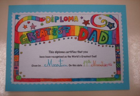 Diplomas para o Father’s Day